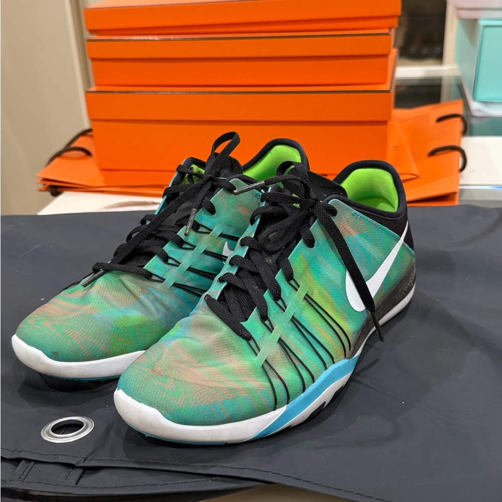 Nike Green and Blue Athletic Shoes